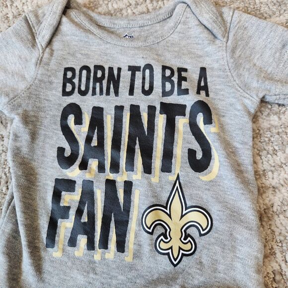NFL New Orleans Saints boy girl bodysuit black gold grey size 3-6 months - Picture 4 of 5